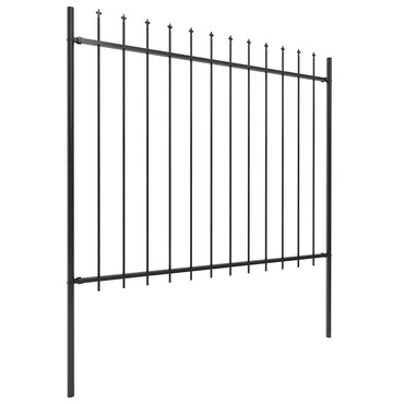 vidaXL Clôture de jardin avec lance en acier 359 x 150 cm Noir