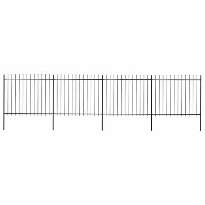 vidaXL Clôture de jardin avec fers de lance Acier 714,5 x 150 cm Noir