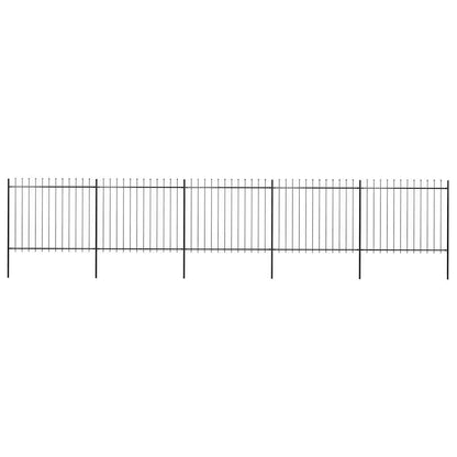 vidaXL Clôture de jardin avec lance en acier 892,5 x 150 cm Noir