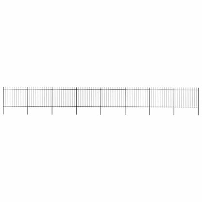vidaXL Clôture de jardin avec pointes en lance Acier 1426 x 150 cm Noir