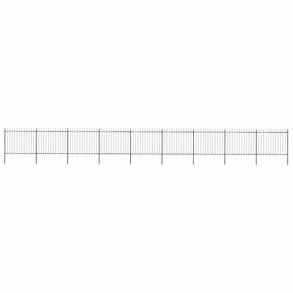 vidaXL Clôture de jardin avec lance en acier 1603,5 x 150 cm Noir