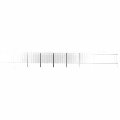 vidaXL Clôture de jardin avec lance en acier 1603,5 x 150 cm Noir