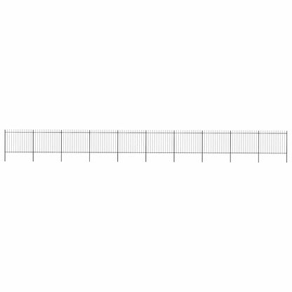 vidaXL Clôture de jardin avec lance en acier 1781,5 x 150 cm noir