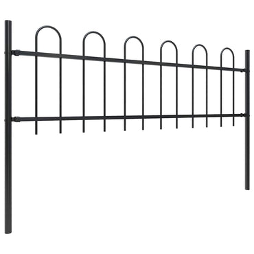 vidaXL Clôture de jardin avec arche en acier 892,5 x 60 cm Noir