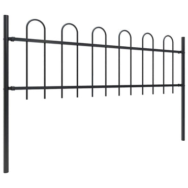 vidaXL Clôture de jardin avec arceaux acier 1248 x 60 cm noir