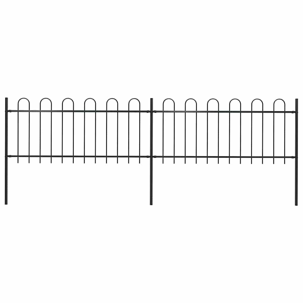 vidaXL Clôture de jardin avec arche en acier 359 x 80 cm noir
