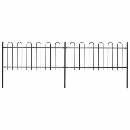 vidaXL Clôture de jardin avec arche en acier 359 x 80 cm noir
