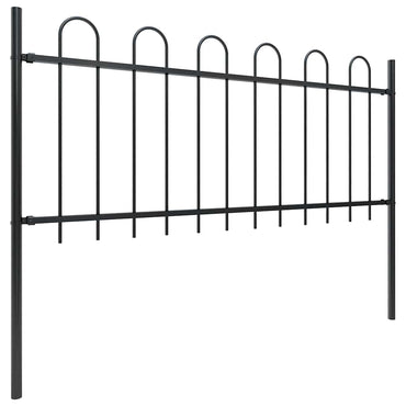 vidaXL Clôture de jardin avec arche en acier 359 x 80 cm noir