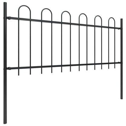 vidaXL Clôture de jardin avec arche en acier 359 x 80 cm noir
