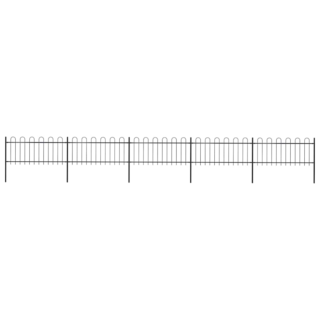 vidaXL Clôture de jardin en acier avec arche 892,5 x 80 cm Noir