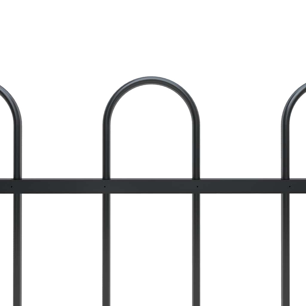 vidaXL Clôture de jardin en acier avec arche 892,5 x 80 cm Noir