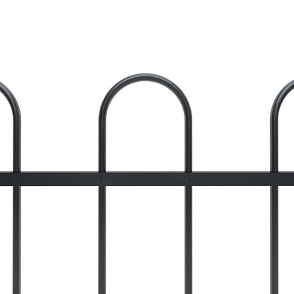 vidaXL Clôture de jardin en acier avec arche 892,5 x 80 cm Noir