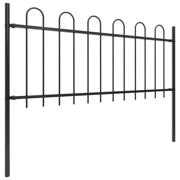 vidaXL Clôture de jardin avec arceaux acier 1248 x 80 cm Noir