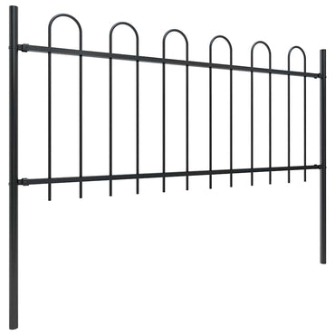 vidaXL Clôture de jardin avec arche en acier 1426 x 80 cm noir