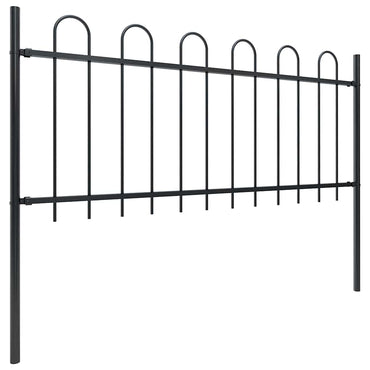 vidaXL Clôture de jardin avec arche en acier 1781,5 x 80 cm Noir