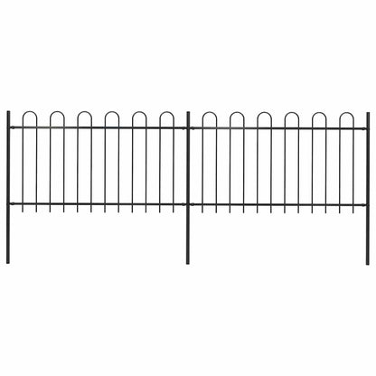 vidaXL Clôture de jardin avec arche en acier 359 x 100 cm Noir