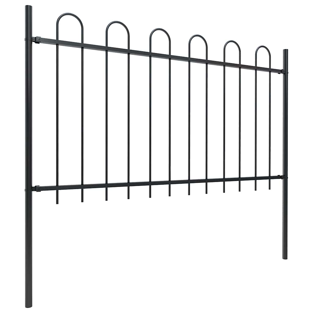 vidaXL Clôture de jardin avec arche en acier 359 x 100 cm Noir