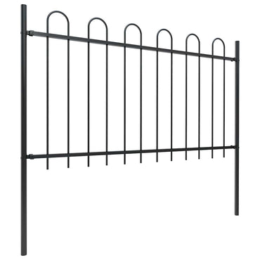 vidaXL Clôture de jardin en acier avec arche 1248 x 100 cm Noir