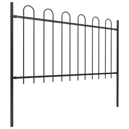 vidaXL Clôture de jardin en acier avec arche 1248 x 100 cm Noir
