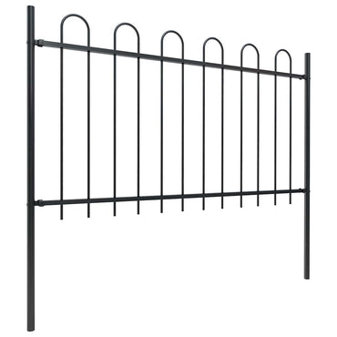vidaXL Clôture de jardin avec arche en acier 1603,5 x 100 cm Noir