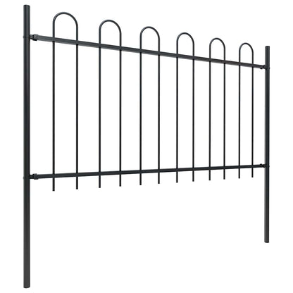 vidaXL Clôture de jardin avec arche en acier 1603,5 x 100 cm Noir