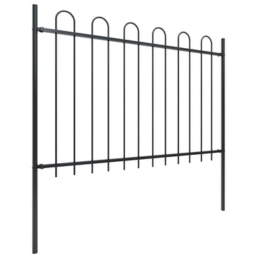 vidaXL Clôture de jardin avec arche en acier 359 x 120 cm noir
