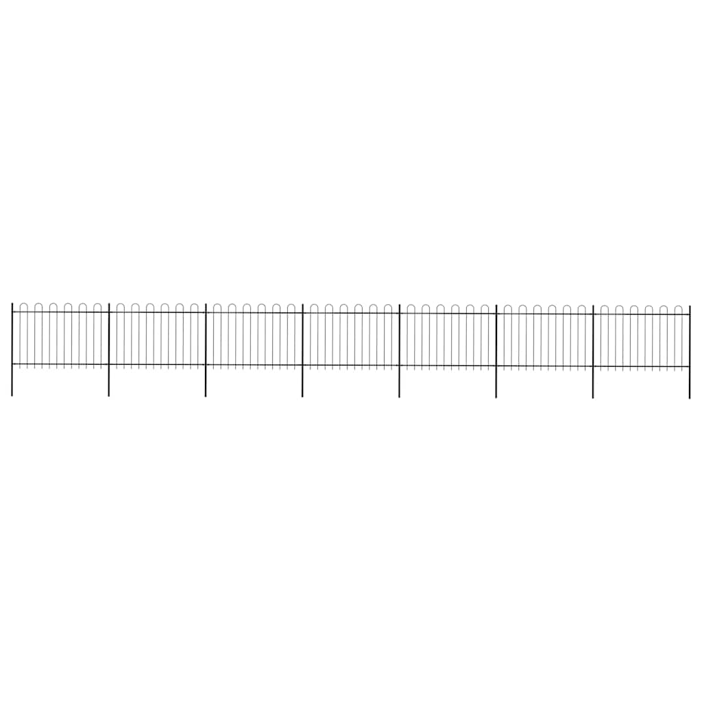 vidaXL Clôture de jardin avec arche en acier 1248 x 120 cm Noir