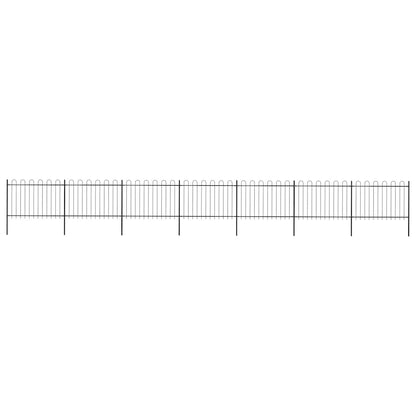 vidaXL Clôture de jardin avec arche en acier 1248 x 120 cm Noir