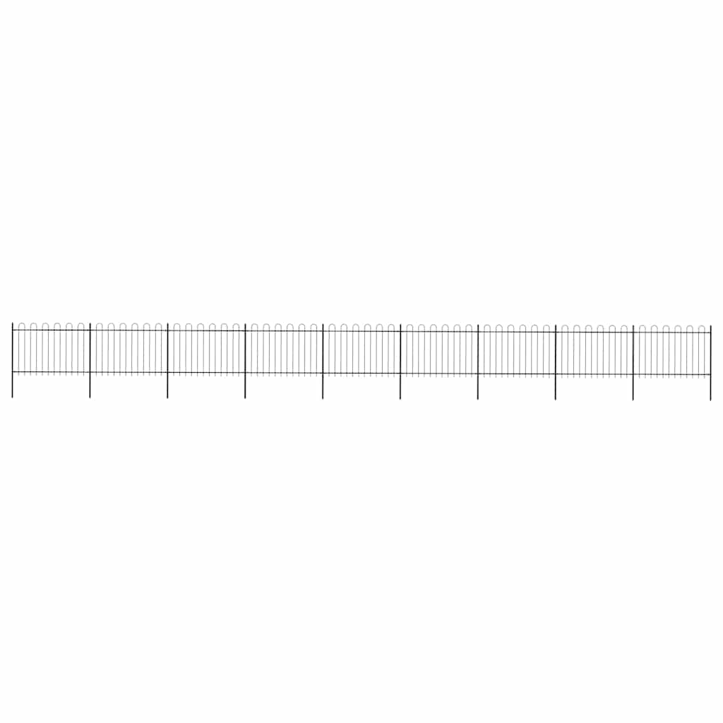 vidaXL Gartenzaun mit Rundbogen Stahl 1603,5 x 120 cm Schwarz
