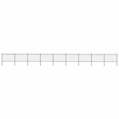 vidaXL Gartenzaun mit Rundbogen Stahl 1603,5 x 120 cm Schwarz