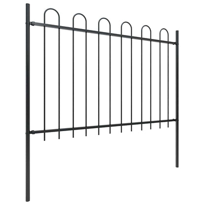 vidaXL Gartenzaun mit Rundbogen Stahl 1603,5 x 120 cm Schwarz