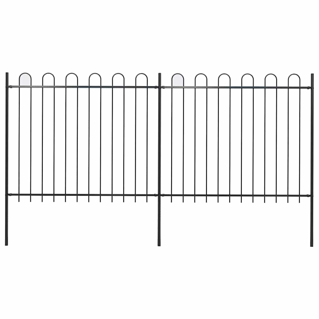 vidaXL Clôture de jardin avec arche en acier 359 x 150 cm Noir
