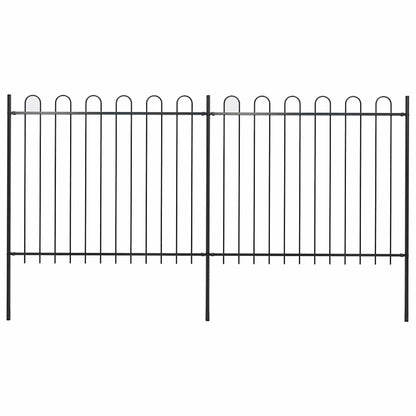 vidaXL Clôture de jardin avec arche en acier 359 x 150 cm Noir