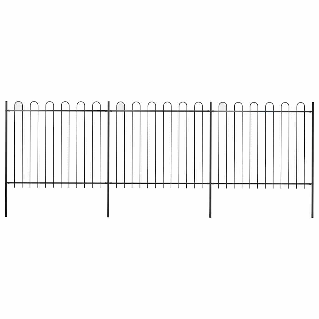 vidaXL Clôture de jardin avec arche en acier 537 x 150 cm Noir