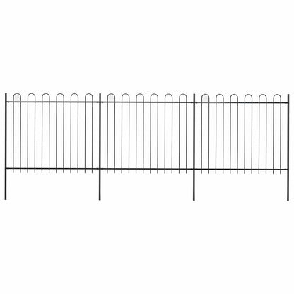 vidaXL Clôture de jardin avec arche en acier 537 x 150 cm Noir