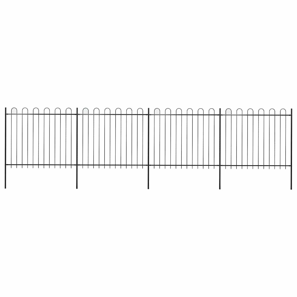 vidaXL Clôture de jardin avec arche en acier 714,5 x 150 cm Noir