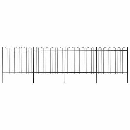 vidaXL Clôture de jardin avec arche en acier 714,5 x 150 cm Noir