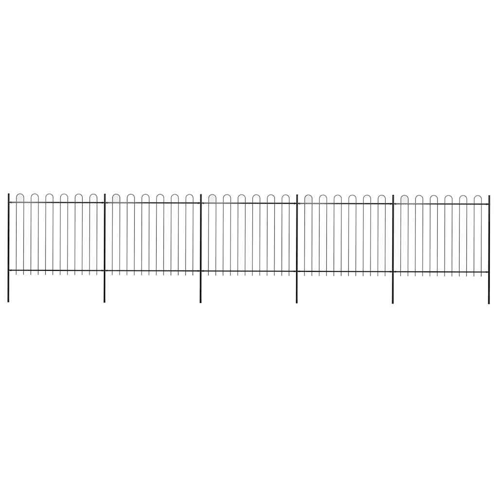 vidaXL Clôture de jardin avec arche en acier 892,5 x 150 cm Noir