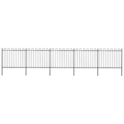 vidaXL Clôture de jardin avec arche en acier 892,5 x 150 cm Noir