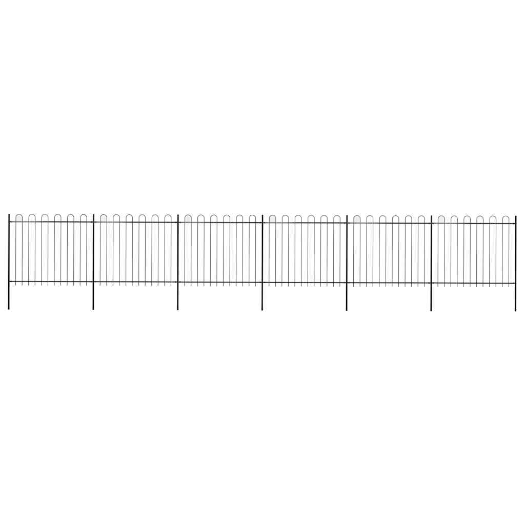 vidaXL Clôture de jardin avec arche en acier 1070 x 150 cm Noir
