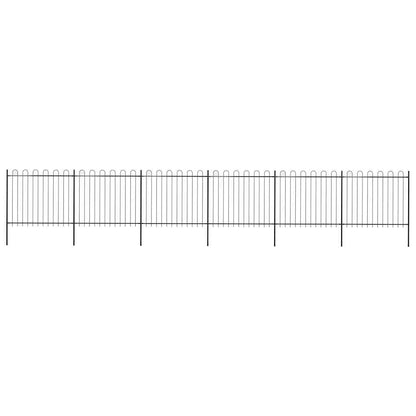 vidaXL Clôture de jardin avec arche en acier 1070 x 150 cm Noir