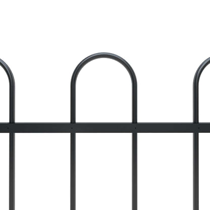 vidaXL Clôture de jardin avec arche en acier 1070 x 150 cm Noir