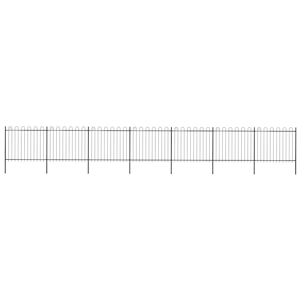 vidaXL Clôture de jardin avec arche en acier 1248 x 150 cm Noir