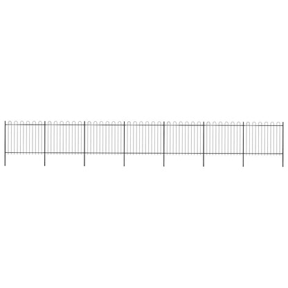 vidaXL Clôture de jardin avec arche en acier 1248 x 150 cm Noir