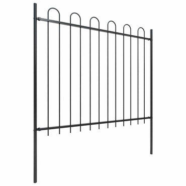 vidaXL Clôture de jardin avec arche en acier 1248 x 150 cm Noir