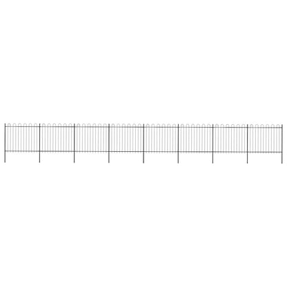 vidaXL Gartenzaun mit Rundbogen Stahl 1426 x 150 cm Schwarz