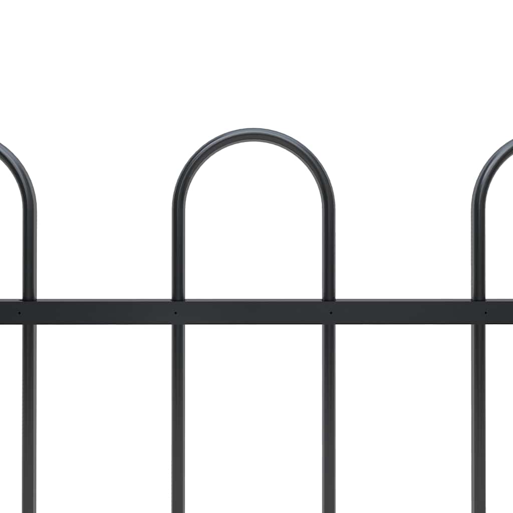 vidaXL Gartenzaun mit Rundbogen Stahl 1426 x 150 cm Schwarz