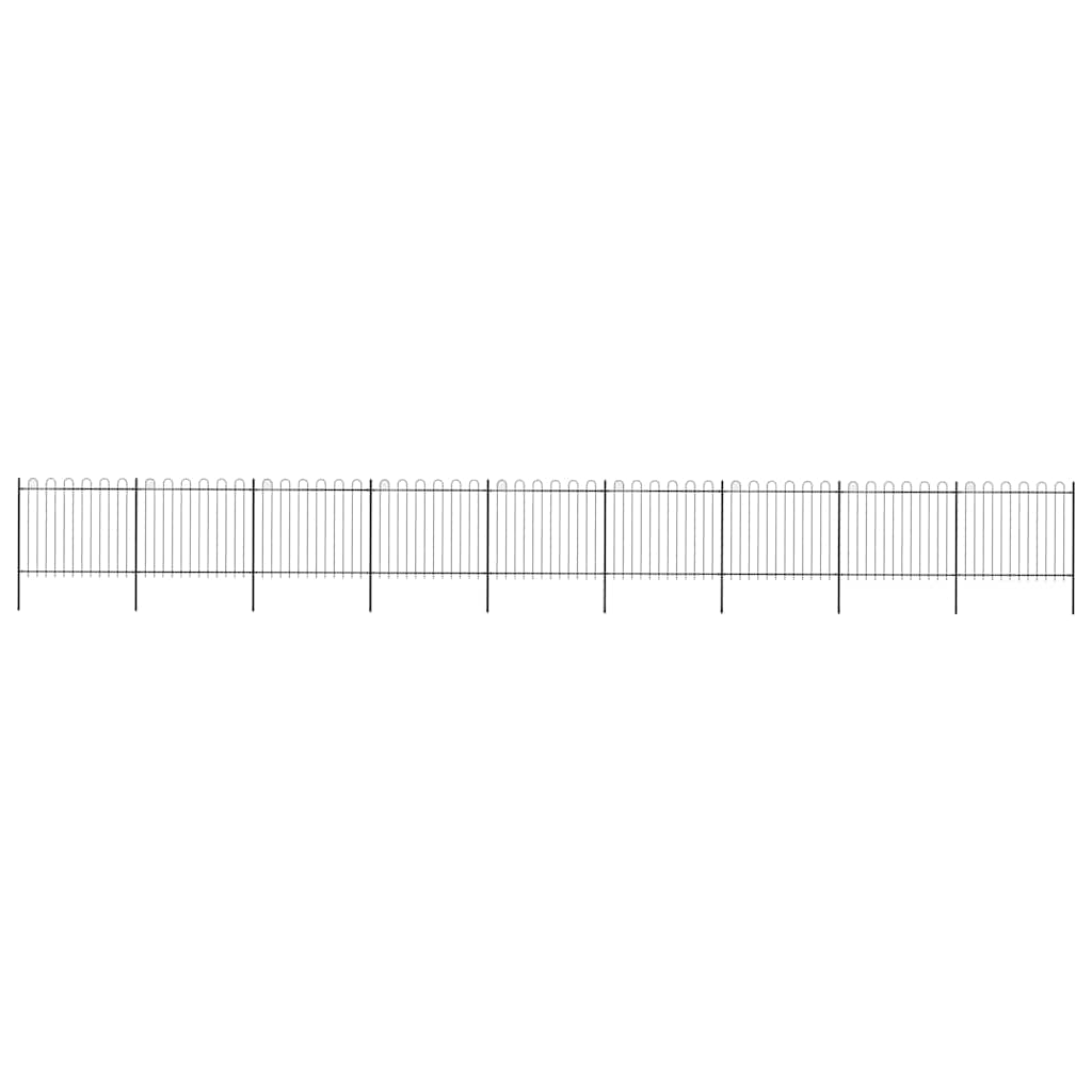 vidaXL Gartenzaun mit Rundbogen Stahl 1603,5 x 150 cm Schwarz