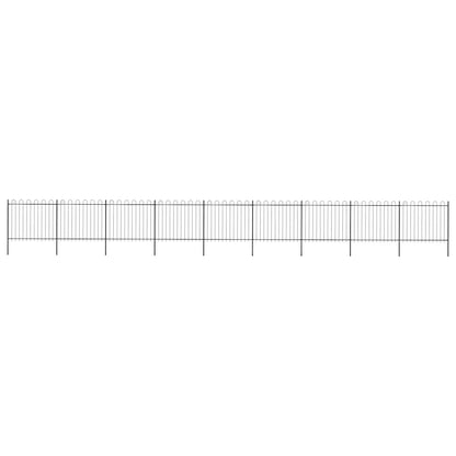 vidaXL Gartenzaun mit Rundbogen Stahl 1603,5 x 150 cm Schwarz