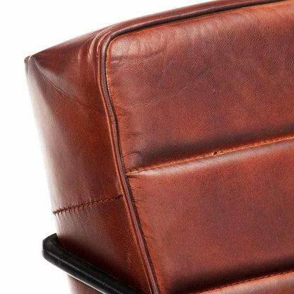 vidaXL Sessel Dunkelbraun Echtleder